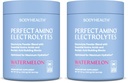 BodyHealth PerfectAmino Electrolytes Powder No Sugar, Hydration Fasting Keto Zero Sugar Electrolytes Drink Mix with Trace Minerals - NSF Certified for Sport - Watermelon - 66 Servings (Pack of 2)