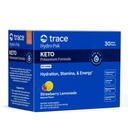 Ślad minerałów Hydro Pak Keto - Napoje do uzupełniania elektrolitów - 1000 mg potasu Plus 70 Wspiera energię, Staminę, & Nawadnianie - Lemoniada truskawkowa Flavor - 30 Służenia