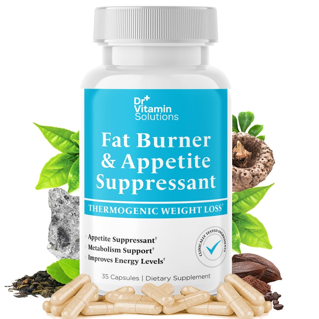 Tłuszcz Burner & Appetite Supressant for Weight Loss Diet Pills for Women & Men - Termogeniczne Metabolizm Booster z Glukomannan, Chrom, Kofeina, Green Tea Extract - Non-GMO - 35 Kapsułki Witamina