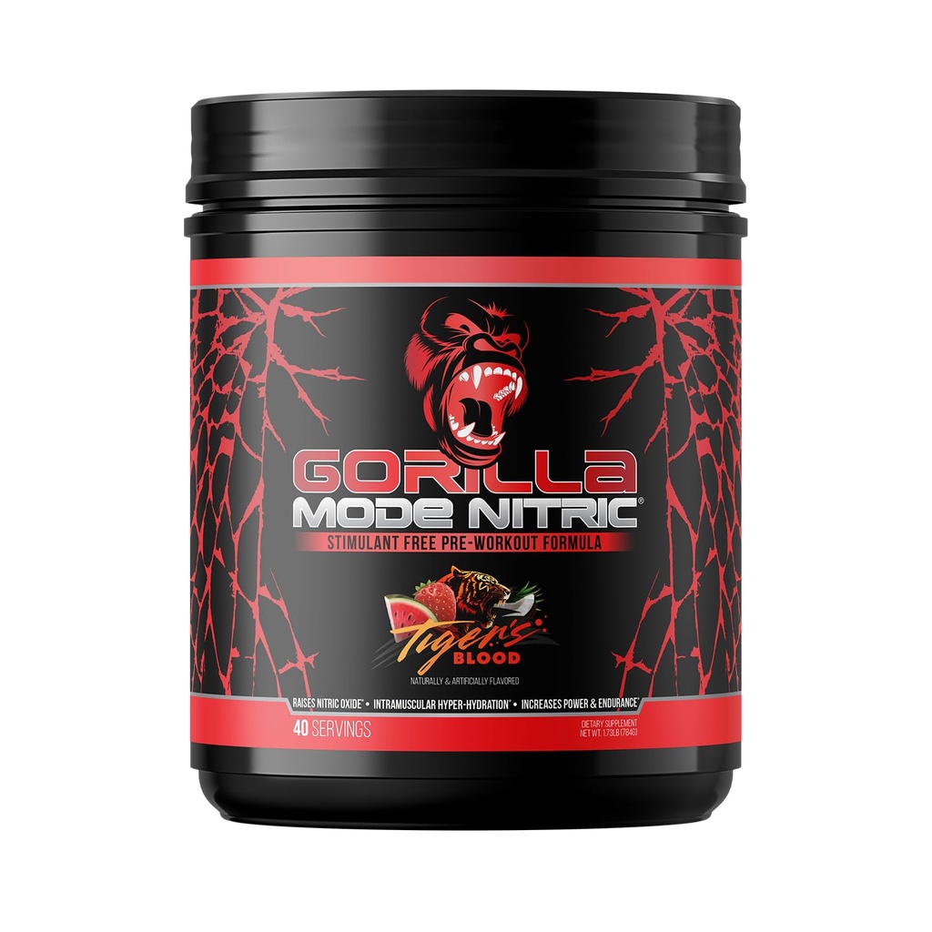 Tryb gorilla Nitric Zmodernizowany Stymulant Free-Trening - najlepsze degustacje i najbardziej skuteczne Stymulant Free-Trening / Massive Pomps · Vasodilation · Power / 784 Grams (Tygrysy Krew)