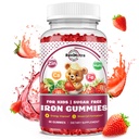 Żelazo Suplement Gummie dla dzieci - z wapniem, Cynk, Dzieci Multiwitamina z Żelaznymi Gummiami - Wsparcie immunologiczne, Blood Builder & Wsparcie energetyczne dla niedoboru żelaza, Anemia, Wegan - 60 Hrabia