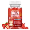 Żelazo Suplement Gummies dla dzieci, Dzieci Multiwitamina z żelazem - Cynk, Witamina B Kompleks, A, C, D, B6, B12, Ekstrakt Turmerowy, Biotin dla Blood Builder & Wsparcie energetyczne, Niedobór żelaza, Wegan 60