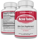 Trądzik Pill- Trądzik Tame Supplement- Czysta skóra Vitamin Pill do leczenia oleistej skóry, Hormonalne Blemishes, Anti Spots & Cystic Acnes Suplementy dla kobiet, Mężczyźni, Nastolatki i Dodatki - 60 tabletek doustnych