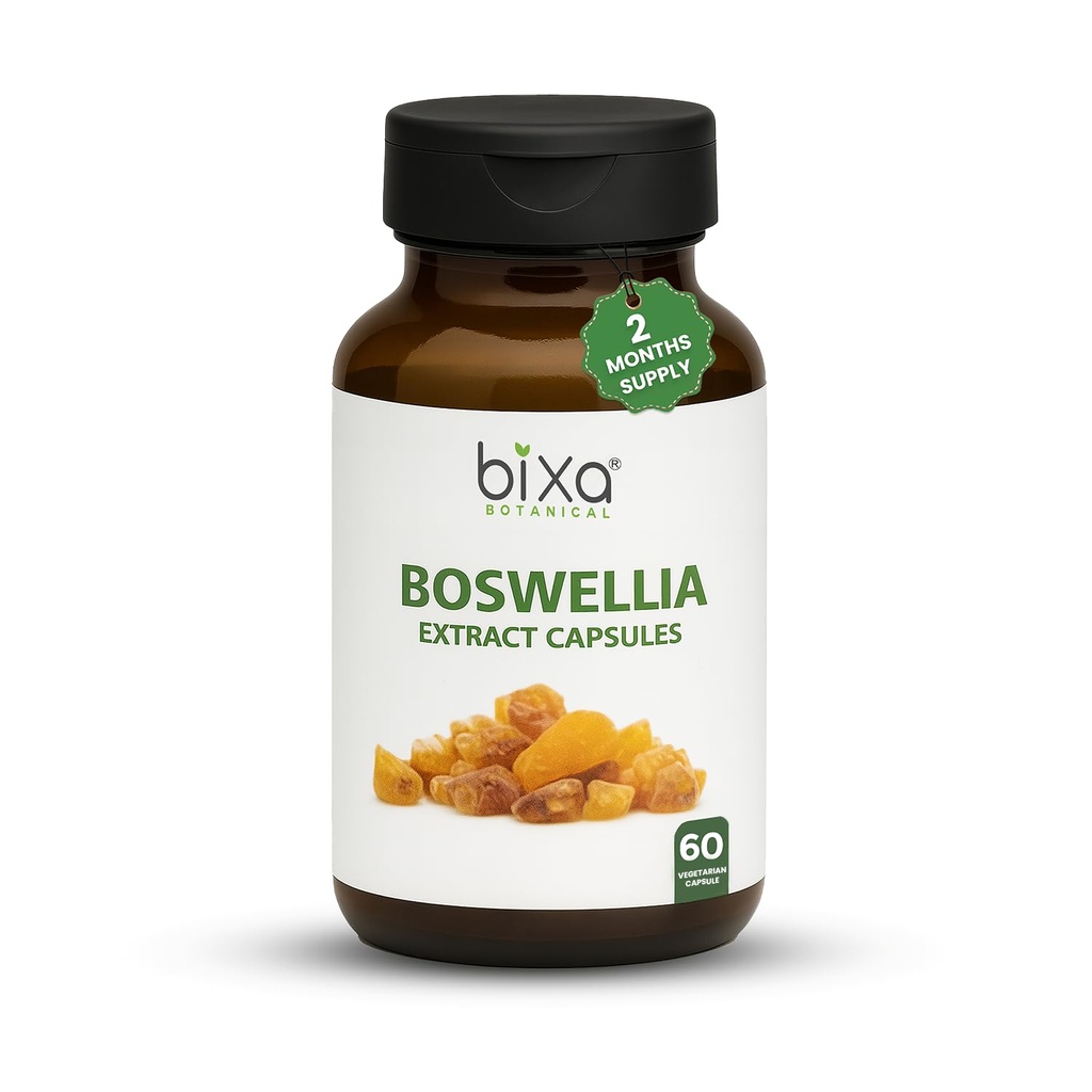 bixa BOTANICAL Boswellia Serrata Extract Pure Premium Quality 65% Boswellic Acid 124; Ayurvedic Natural Herbal Supplement Acid 124; (450 Mg 60 Veg kapsułki)