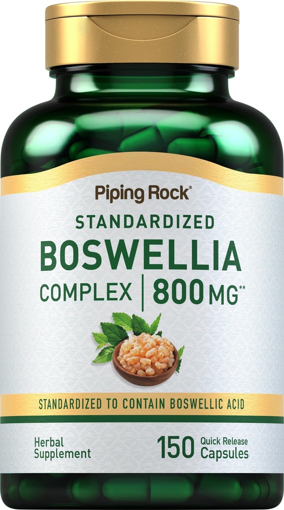 Piping Rock Boswellia Serrata Extract Supplement Supplement Defined 124; 150 kapsułki Defined 124; Boswellic Acid Complex Defined 124; Non- GMO, Gluten Free Formula