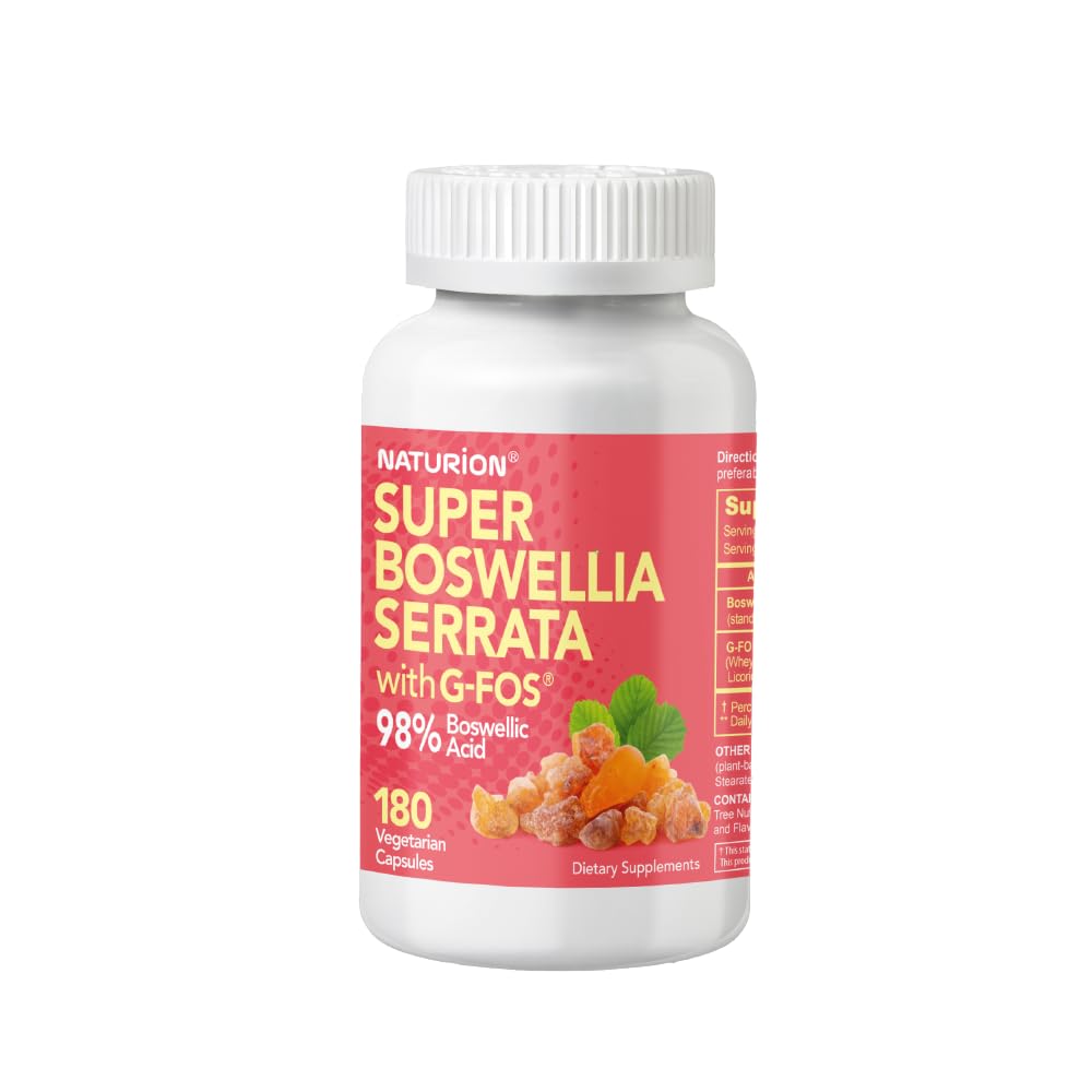 Super Boswella Serrata z G- FOS - 98% Kwas Boswelinowy - wspomaga Joint & Mobility Health - 180 Kapsułek Wegańskich, 180 Day Supply