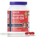 NYO3 Krill Oil 1000mg Omega 3 Suplement, 56% fosfolipidów dla 98% Wchłanianie, Antarktyka Superba Boost Kryll Oil, Wysoka EPA & DHA dla Heart Brain Blood Lipid Health, No Fishy Burps, 60 Softgels