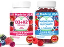 Lunakai USA Made D3 + K2 z wapnia i magnezu glicynian + L- Theanine Gummies Bundle - 60 Non-GMO Gummies Każdy