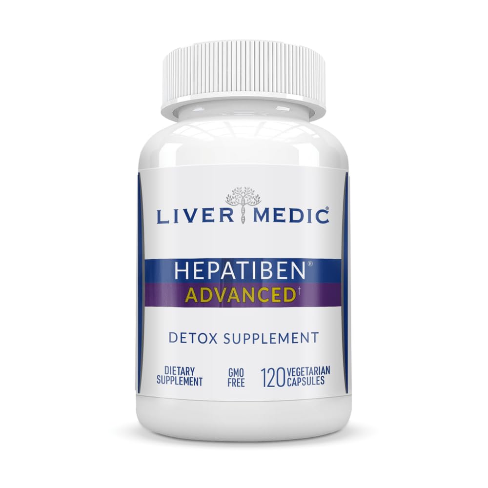 Hepatiben Liver Detox Cleanse All Natural Supplement with Milk Thistle, Silybin, NAC, Choline, MSM, Turmeric, Berberine, Glutathione Alpha Lipoic Acid Vegan NonGMO 120 kapsułki 1500mg