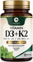 D3 K2 Witamina - Witamina D3 5000 IU Na Softgel - Wysoka moc Witamina D3 Suplement - 2- in-1 Kompleks Witamina D & Witamina K2 (MK7) - Łatwe do połknięcia, kości i wsparcia immunologicznego - Butelka USA - 120 Softgels