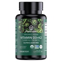 PlantFusion Organic Vegan Witamina D3 + K2 5,000 IU, 50MCG - Witamina D zakwaszona z Lichen na bazie roślin i Witamina K2, dla wsparcia immunologicznego i zdrowia kości - 120 Kapsułki