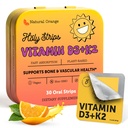 Witamina D3 K2 Suplement 5000 IU - Szybkie Absorbujące Doustne Paski dla Zdrowia Kości i Serca - Witamina D K2 Wzór bazujący na Plancie - D3K2 - Wysoka Moc Vitamina D3 con K2- Non GMO - Bez cukrów (30 Count)