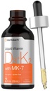 Horbäach Witamina D3 K2 Krople płynne 124; z MK7 Bilans 124; 2 Fl Oz 124; Wegetarianin, Non-GMO, Gluten