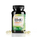 HealthA2Z ® Witamina D3 (5000 j. m.) + K2 (MK- 7) Wyprodukowany z oleju kokosowego z dziewicy (naturalne MCTs) - 90 Softgels (opakowanie po 1) - Pomaga w wchłanianiu wapnia dla kości, zębów, nastrojów i zdrowia immunologicznego