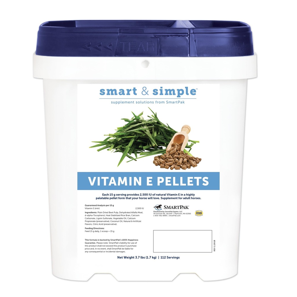 Smart & Simple Witamina E Pellets Budapest 124; Koń suplement Pellets Next 124; Witamina E dla koni Next 124; Immune Support Budapest 124; Forma pellet dla łatwego żywienia 124; 112 Słupki Next 124; 3.7 LB Bucket