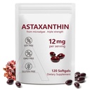 Astaksantyna 12 mg, 120 Softgels, 4 Supply Miesiące, Premium Astaksantyna Antyoksydanty Suplementy z przeciwutleniaczem Aktywność, Wspiera oko, Immune, Joint, Zdrowie skóry, Wewnętrzny obieg