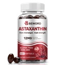 BEWORD Astaksantyna 12mg z MCT Oil, 60 / 120 Softgels 2- Miesiąc Dostawy 124; Premium Suplementy przeciwutleniające 124; Naturalne mikroalgi, Triple Siła 124; Wspiera Skóra & Eye Health 124; Non-GMO, Gluten & Soy- Free