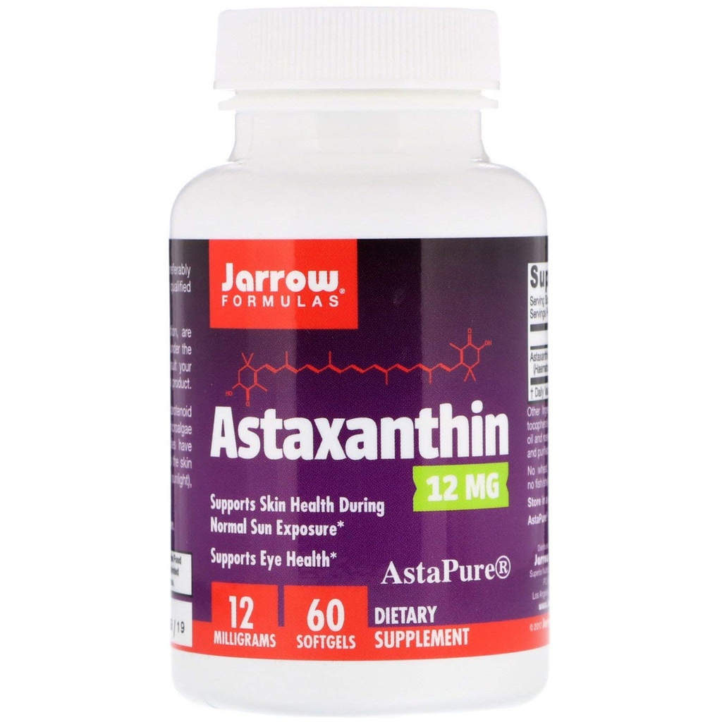 Jarrow Fixas ® Astaksantyna 12 mg, Suplement diety, Przeciwutleniacze dla zdrowia immunologicznego i oczu, 60 Softgels, 60 Day Supply