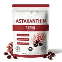 Premium Astaksantyna 12 mg, Natural Antioksydant Supplement, Fresh Microalgi Source, Non-GMO & No gluten, 12mg -120 Softgels, 4- Month Supply