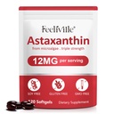Astaksantyna 12mg (120 Softgels) - Premia Astaksantyna Suplementy przeciwutleniające - Wspiera Oko, krążenie wewnętrzne, zdrowie immunologiczne i skóry - Świeże mikroalgi Źródło - Non-GMO & No gluten