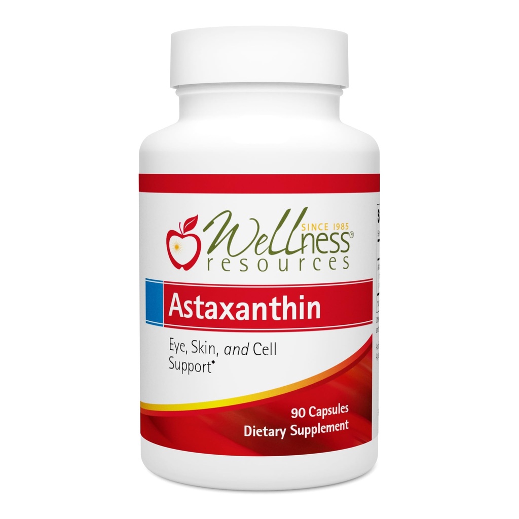 Wellness Resources Astaxanthina 6 mg Astaxanthina 124; Wholefood Mikroalgi Haemococcus Pluvialis 124; High Potency Whole Algae Astapure Astapure 124; Astaxanthina Nutritional Supplement Agressive 124; 90 Kapsułki