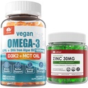 Wegańskie gumki Omega 3 + bezcukrowe gumki cynkowe