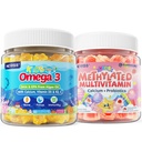 Dzieci Metylowane Gummeje wielowymiarowe z wapniem, Probiotyki + Omega 3 Gummeje z Witaminą D3 & K2, C, DHA