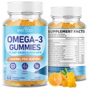 Wegańskie gumki Omega-3 - 1600mg z 600mg EPA i 400mg DHA. Formuła absorpcji wysokiej. Pyszny aromat pomarańczowy - 60 gumek