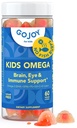 GOJOY Kids Omega 3 DHA Gummies – No Fish Burps, No Sugar – Brain, Eye & Immune Support – Plant-Based Omega-3 from Algae – Vegan, Clean DHA for Toddlers, Children & Kids Ages 3+