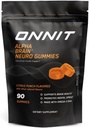ONNIT Alpha Brain Neuro Focus Gummies, IGEN Non-GMO Tested Vegan Gummies z Omega- 3 s Lutein Zeaksantyna i kofeina, Oko mózgowe i Focus Supplement for Men and Women, Citrus Punch, 90 Count