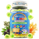 Sea Moss + żeberka dla dzieci i dorosłych, 19- IN-1 Super Food with Spirulina, Algae Omega 3, Algae Wapń, Ashwagandha, Mushroom, Witaminy D3, C for Immune, Gut, Kości, Energia, Mózg, Wegan 60Cts