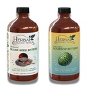 Herbal Connections Organic Soursop & Black Seed Bitters Bundle - Naturalne składniki oparte na plantacji dla Gentle Detox & Digestive Health Dwie butelki, 32 unces (16 unces each), 64 Sługi