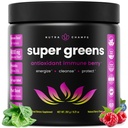NutraChamps Super Zielony Proszek Premium Superfood 124; 20 + Organic Green Veggie Whole Foods 124; Trawa pszenna, Spirulina, Chlorella Address 124; Przeciwutleniacz, Enzym spożywczy i mieszanki probiotyczne (9.1 OZ, Przeciwutleniacz)