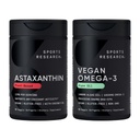 Sports Research ® Vegan Antioksydant Support Pack - Omega- Algi oleju i roślin oparte Astaksantyny Softgels dla aktywności przeciwutleniającej, skóry i oczu zdrowia (60 Veggie Softgels każdy)