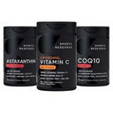 Sports Research ® Antyoksydant Support Pack - Wysoka moc Witamina Liposomalna C Suplement 1000mg + Koenzym Q10 100mg + Potrójne Siła Astaksantyny 12 mg w / Organiczny olej kokosowy