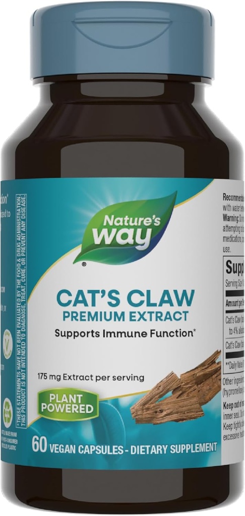 Natural 's Way Standaryzowane Cat' s Claw Extract, 175 mg na porcję, 60 kapsułki