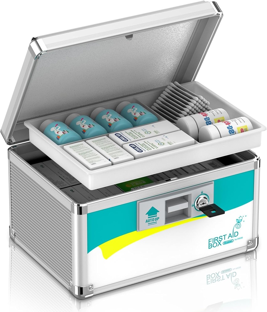 Glosen Medicine Lock Box, Medicine Lock Box, Locking Medicine Box, Security Lock Boxes Inch, klucz pierwszej pomocy, lock box for medication