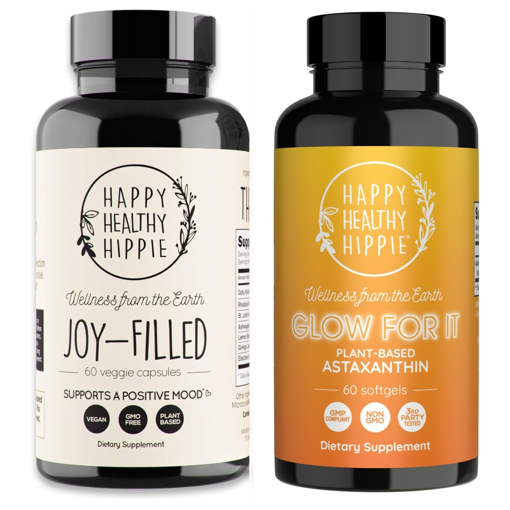 Happy Healthy Hippie Glow for It Astaxanthin Supplement & Joy- Filled Mood Supplement