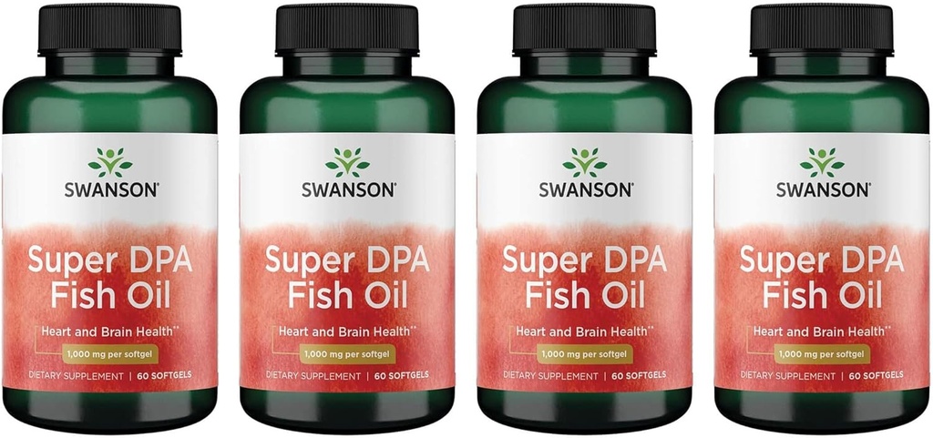 Swanson Super Dpa Fish Oil 1000 mg 60 Sgels (4 opakowania)