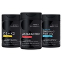 Sports Research ® Antyoksydant Support Pack w / Triple Strength Vegan Astaxanthin Supplement from Algae, Omega-3 Fish Oil 1250mg, and Witamina D3 5000iu & Mk7 Witamina K2 z kokosowym MCT Olej