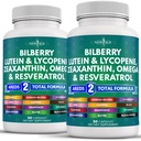 New AGE Eye Health Vitamin with Bilberry 300mg Lutein & Zeaksantyna 40mg Lycopene 40mg Resveratrol 100mg Grape Seed Extract 200mg Astaksantyna - Witamina do oczu -120