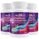 Liposomal Astaksantyna Suplement Complex 9- in-1 z Ashwagandha, Likopen, Zeaksantyna, Antyoksydant Suplement Wsparcie oka, Skóra & Joint Health, 180 Kapsułki