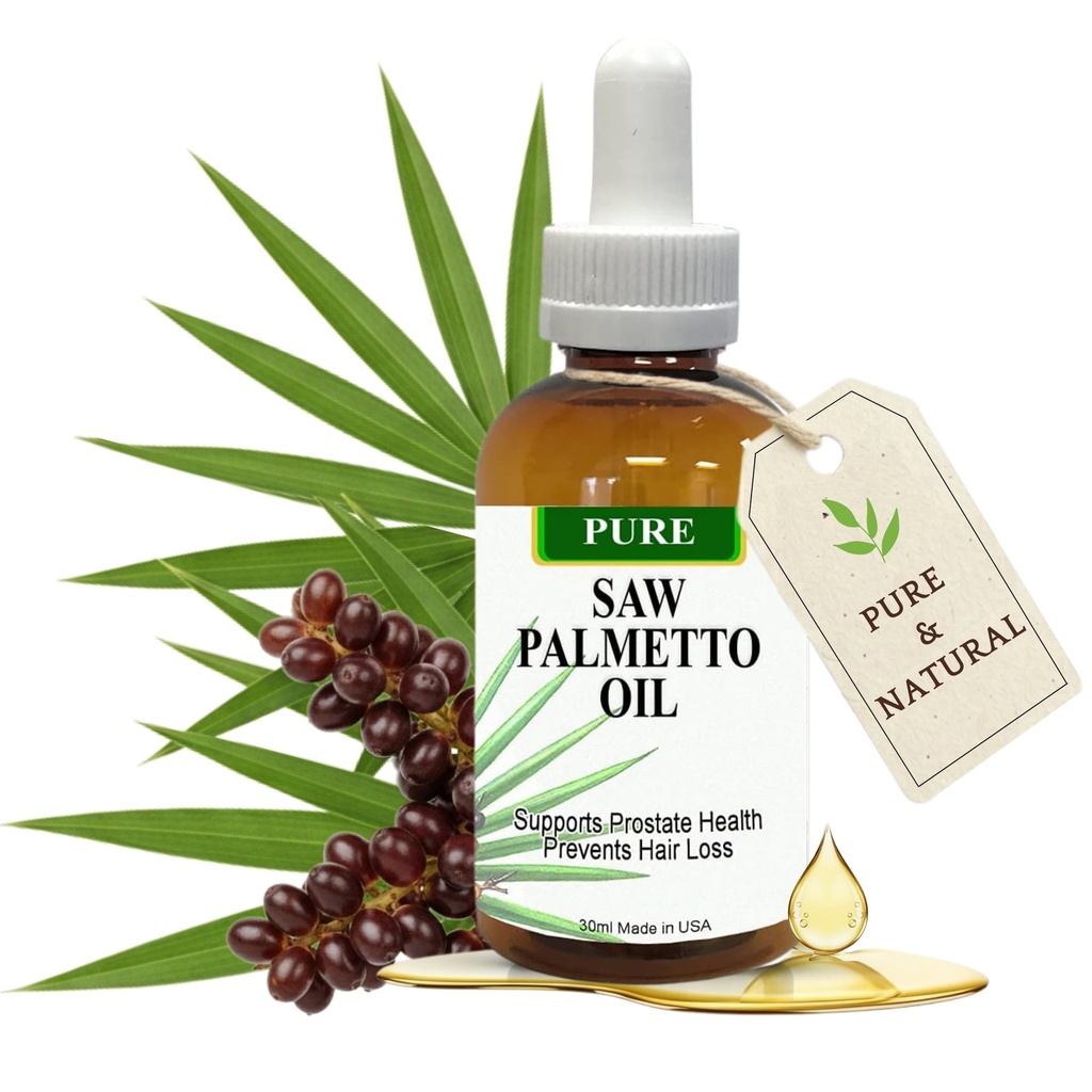Pure Saw Palmetto Oil - 95- 98% koncentrat organiczny - Płynne Palmetto Piła dla mężczyzn i kobiet - Alternatywa dla kapsułek i proszku - 1 Fl Oz