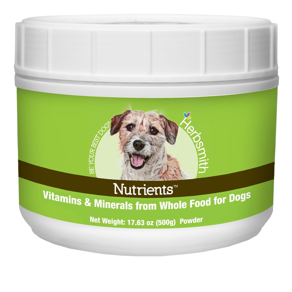Herbsmith Nutrigents Superfood Dog Multivitamin Z witamin i minerałów z Whole Foods Boost Kibble lub DIY Raw z przeciwutleniaczami dla szczeniąt do seniorów - 17.63 oz