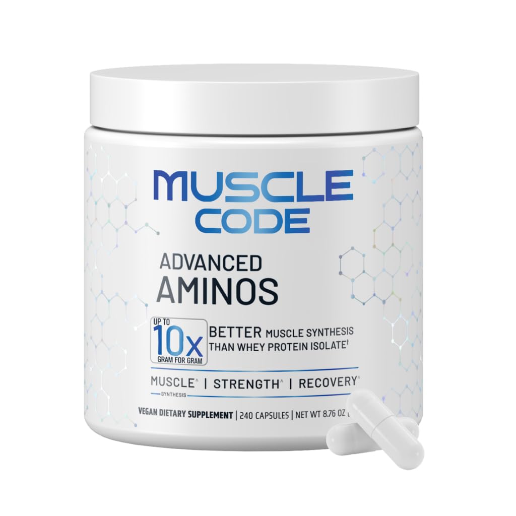NAUTILUS Kod mięśniowy Essential Amino Acid Kapsułki - Synteza mięśni & Naprawa & Siła - Unflavored - 60 Służenia - Klinicznie badane - 0g Sugar, Keto, Wegan, Gluten Free, Dairy Free