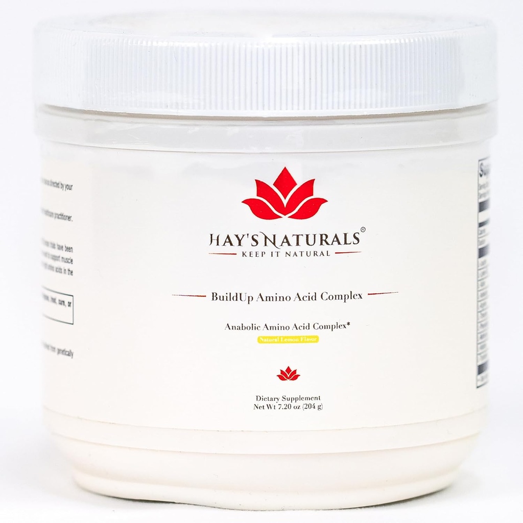 Hay 's Naturals Buildup - Zaawansowany kompleks aminokwasów 124; BCAA Proszek ze wszystkimi zasadniczymi aminokwasami dla Lean Muscle Growth, Zwiększona siła & Odzyskiwanie 124; 30 Sług do 124; Naturalny aromat cytryny