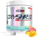 EHP Labs OxyShred przed treningiem Proszek - Proszek do treningu wstępnego z L Glutamina i Acetyl L Karnityna, Energy Boost Drink - Bahama Breeze / Beach, 60 Służenie