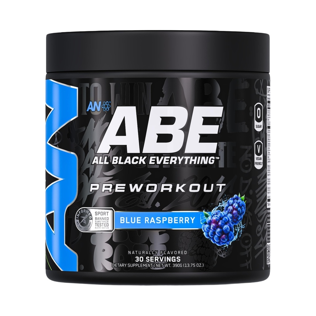 All Black Everything Pre-Workout Powder | Preworkout Energy Drink Mix | 350mg Caffeine | Beta Alanine & Citrulline | Energy Supplement for Men & Women | Blue Razz | 30 Servings