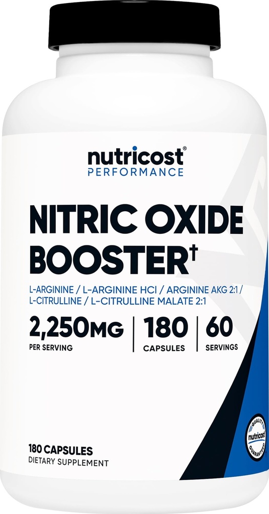 Nutricost Acirc Oxide Booster 2250mg, 180 kapsułki - 750mg Per Casule, 60 Servings - Gluten Free i Non-GMO