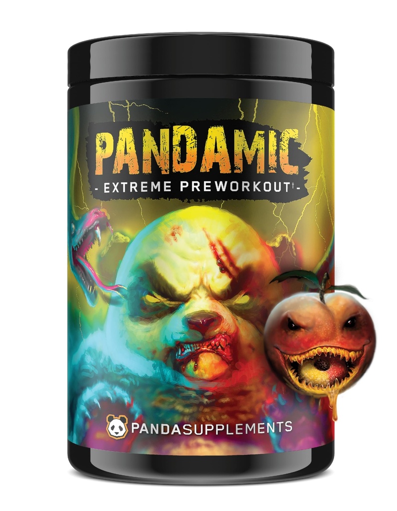 Pod ziemią Bio Labs ™ Panda Supps - Pandamic Extreme Pre- Workout V2: Focus, Pompa i Energia dla mężczyzn i kobiet (25 Sług) (Peach Gummy Rings)
